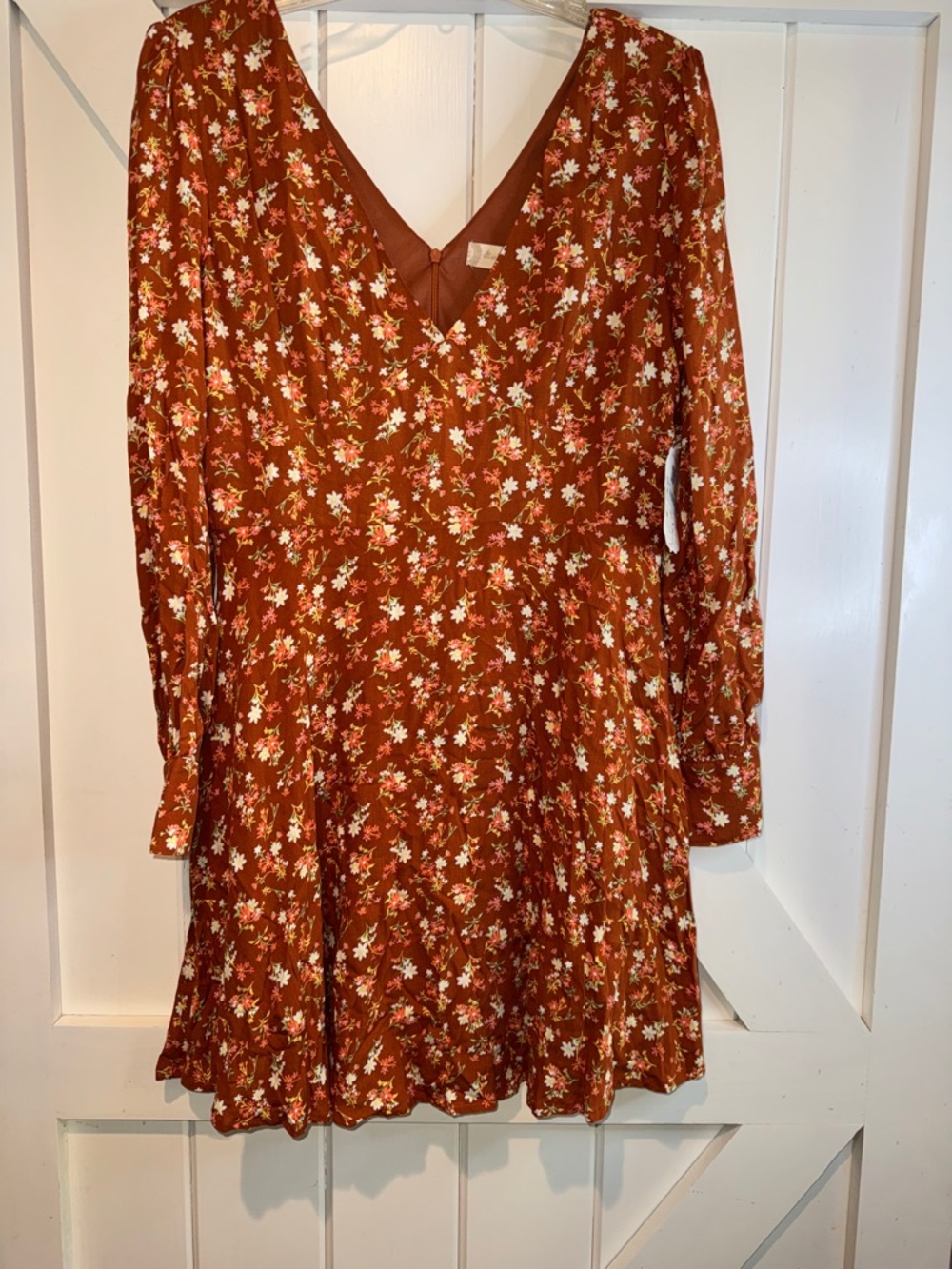 Altar'd State Rust Floral Mini Dress
